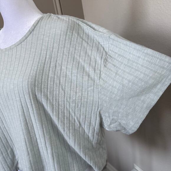ASOS Design Light Sage Green Ribbed Oversized Tee Size 14 - Picture 3 of 7